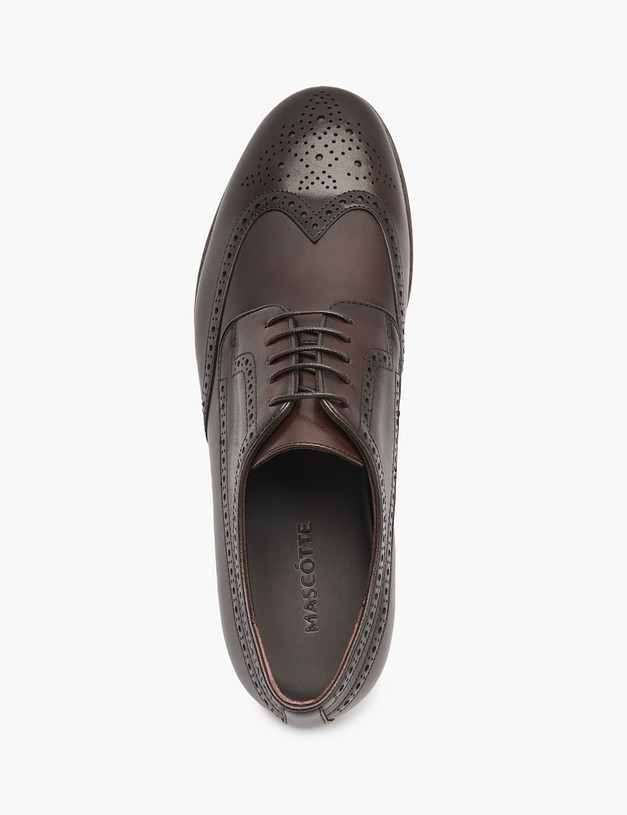 Коричневые кожаные мужские броги MASCOTTE 175-512812-0109 | ракурс 4