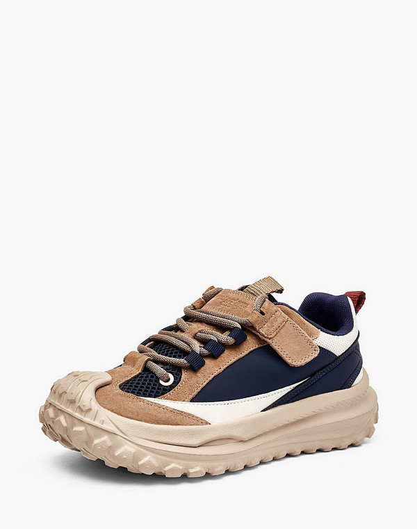 234-617921-0209 Полуботинки для активного отдыха мальч./девич. велюр-и.кожа/текстиль корич-синий, Mascotte JUNIOR