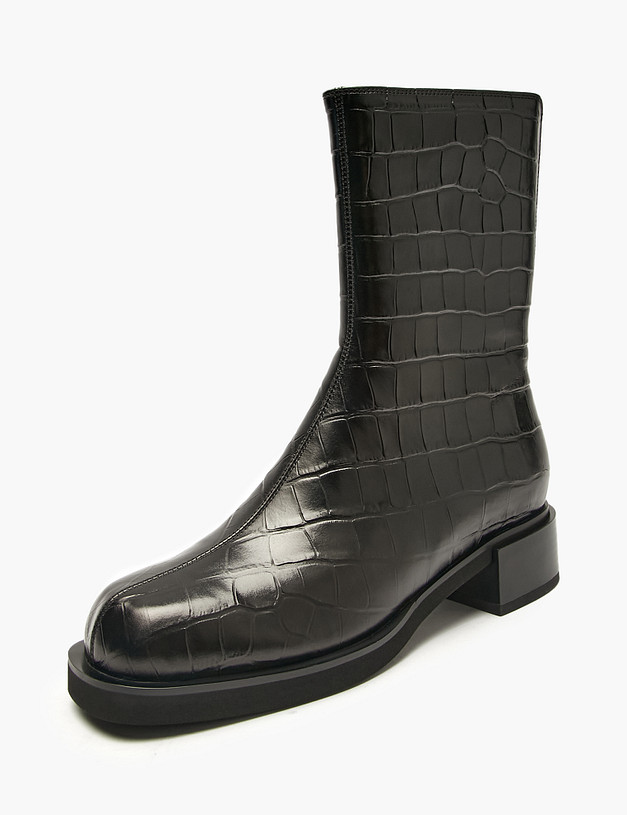 Черные женские ботинки с тиснением MASCOTTE 126-2261025-0122 | ракурс 2