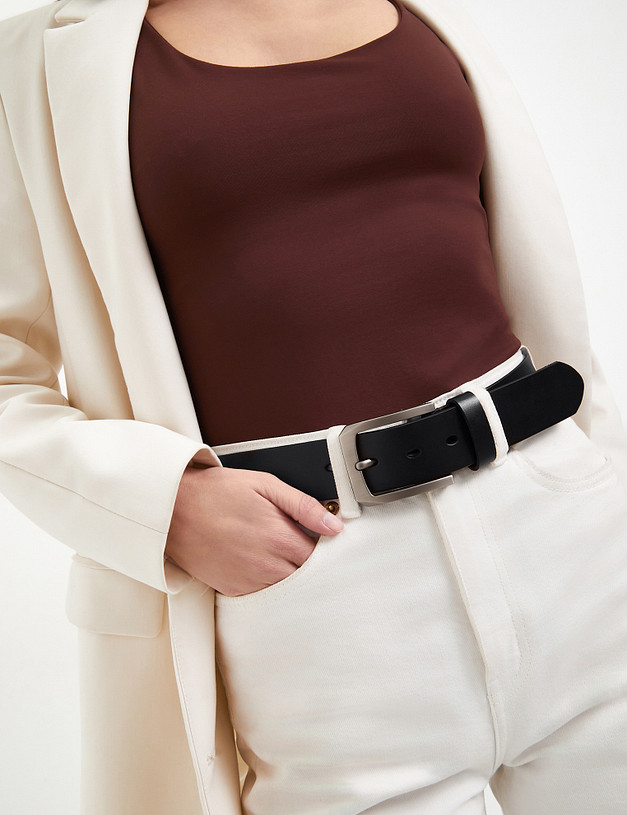 Черный женский ремень MASCOTTE 703-4114-102 | ракурс 1