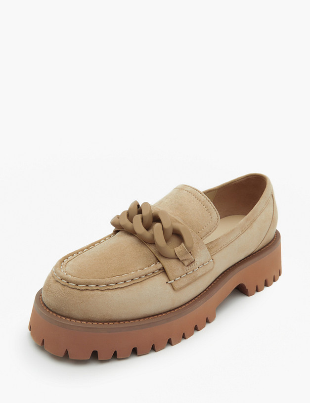 Бежевые женские лоферы с цепью MASCOTTE 15-2145411-4625M | ракурс 2