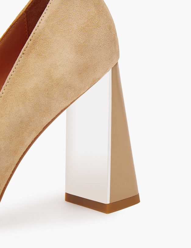 Бежевые женские туфли из велюра MASCOTTE 100-310711-4625M | ракурс 6