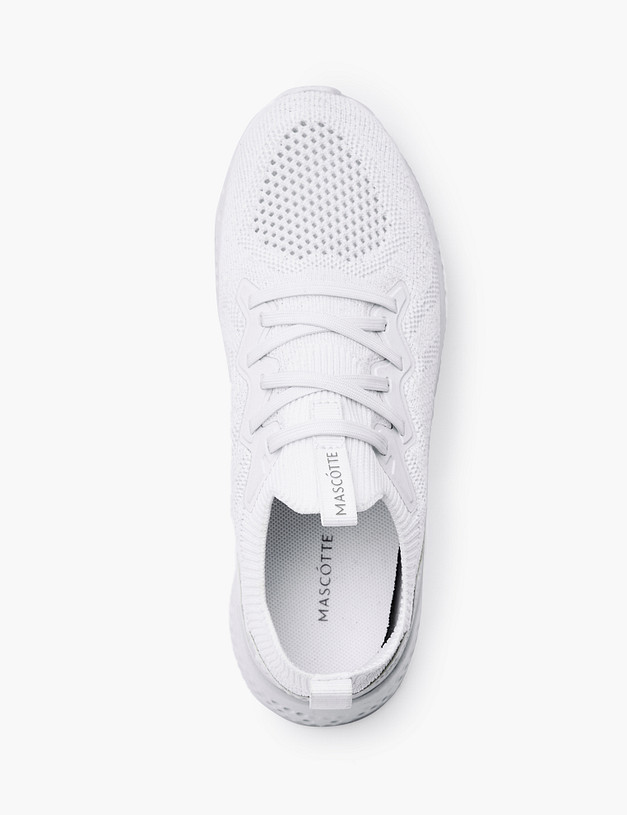 Белые текстильные женские кроссовки MASCOTTE 130-011221-0201 | ракурс 4