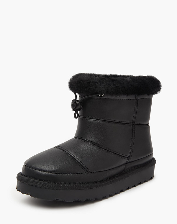 234-3264311-0102 Ботинки мальч./девич. нат.кожа/мех черн, Mascotte JUNIOR