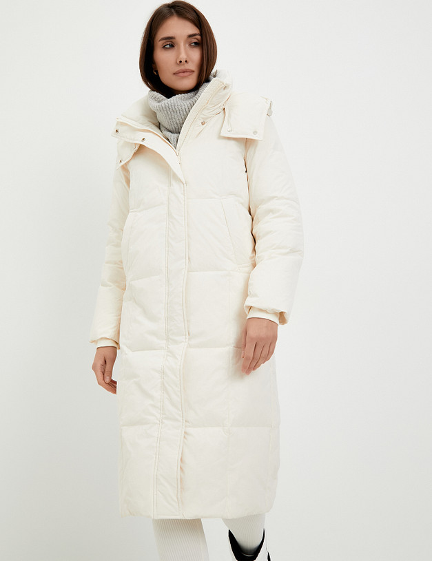 Молочное женское дутое пальто MASCOTTE 234-3428-2401 | ракурс 4