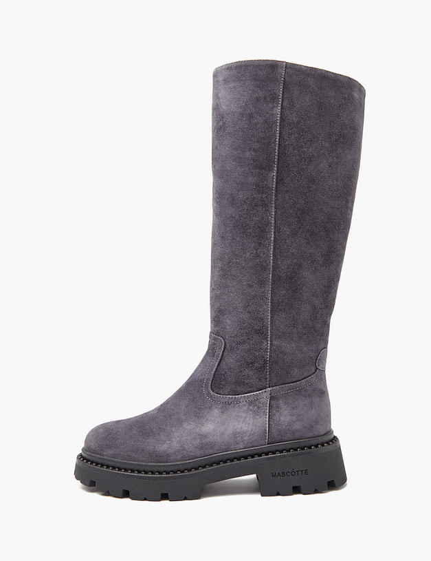 Серые велюровые женские зимние сапоги MASCOTTE 233-3201737-3656M | ракурс 1