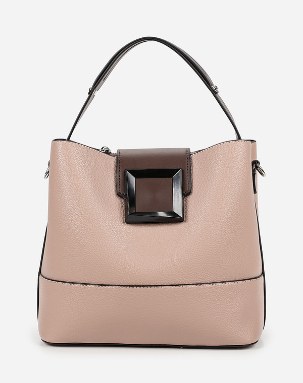 610-1101-606 Сумка женская и.кожа/текстиль розов.-корич, M, Mascotte