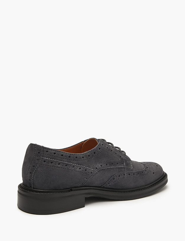 Серые женские велюровые броги MASCOTTE 22-5201111-3656M | ракурс 3