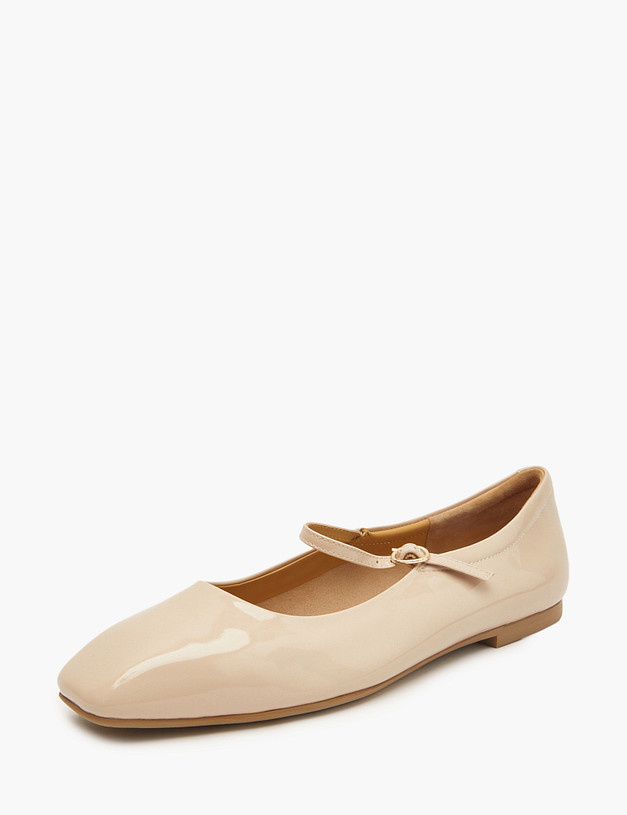 Бежевые женские лакированные балетки MASCOTTE 58-513311-3719M | ракурс 3