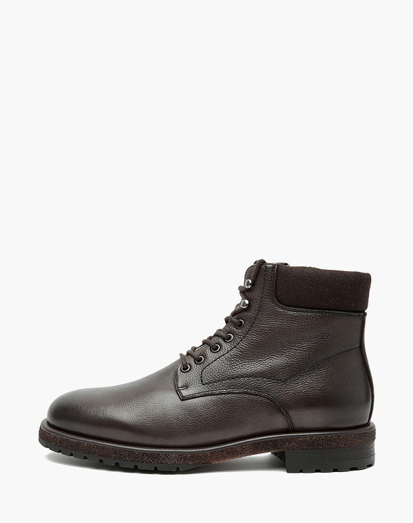 22-320632-0109 Ботинки мужские нат.кожа-шерсть/мех-нат.кожа корич, Mascotte