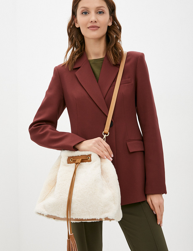 Бежевая женская сумка из меха MASCOTTE 660-1201-308 | ракурс 1