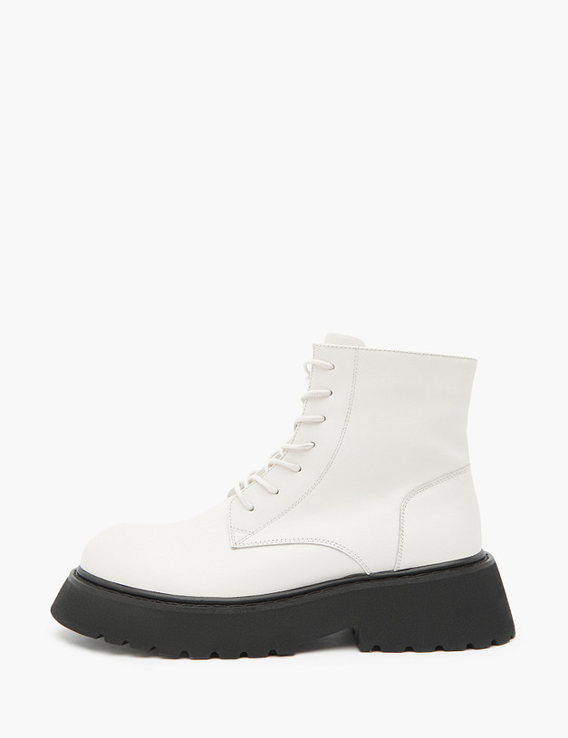 Молочные женские ботинки на черной подошве MASCOTTE 58-3203322-7115M | ракурс 2