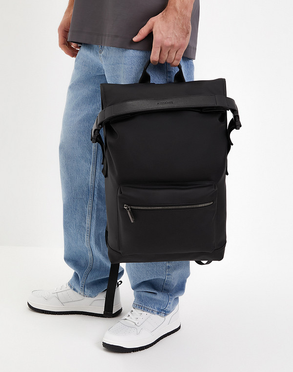 604-4127-202 Рюкзак мужской текстиль-нат.кожа/текстиль черн, L, Mascotte