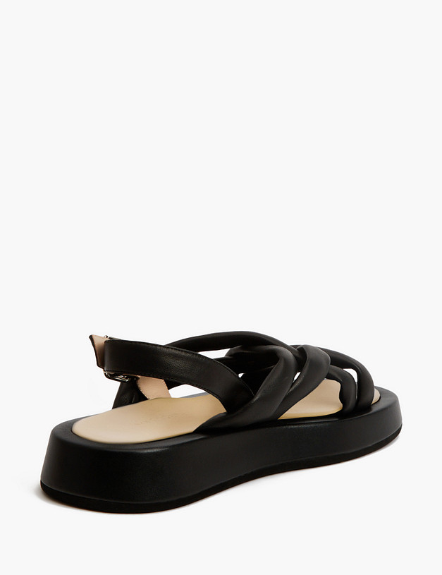 Черные женские сандалии из кожи MASCOTTE 66-3183115-7501M | ракурс 4