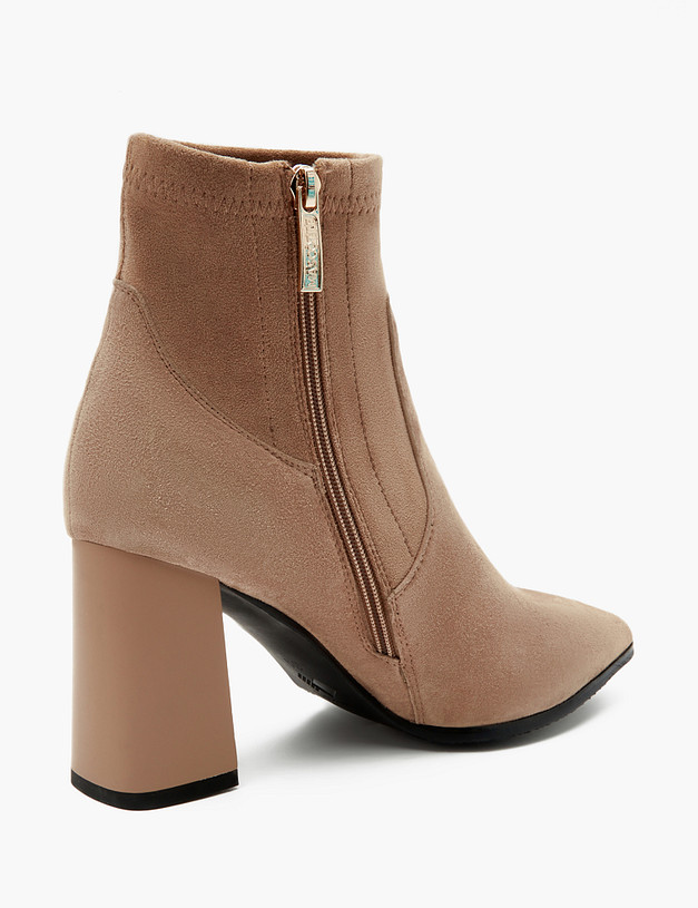 Бежевые женские ботильоны из велюра MASCOTTE 233-310821-3671M | ракурс 5