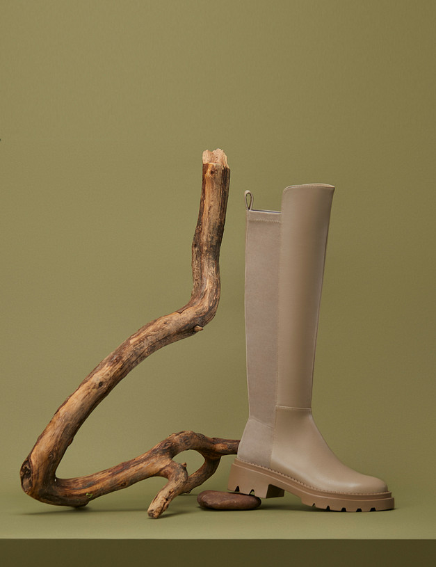 Бежевые женские сапоги MASCOTTE 233-3202221-4154M | ракурс 1