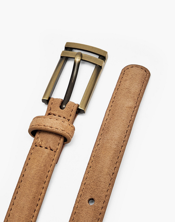 701-6107-0218 Ремень жен. велюр/нат.кожа св.коричн, Mascotte