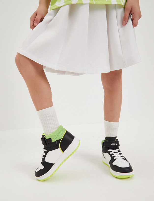 Черные высокие детские кроссовки с липучкой MASCOTTE 18-411622-0602 | ракурс 8 Черные высокие детские кроссовки с липучкой MASCOTTE 18-411622-0602 | ракурс 8