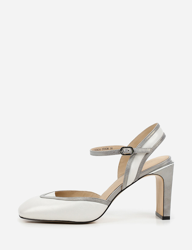 Открытые белые туфли из натуральной кожи MASCOTTE 09-1103414-3592M | ракурс 2