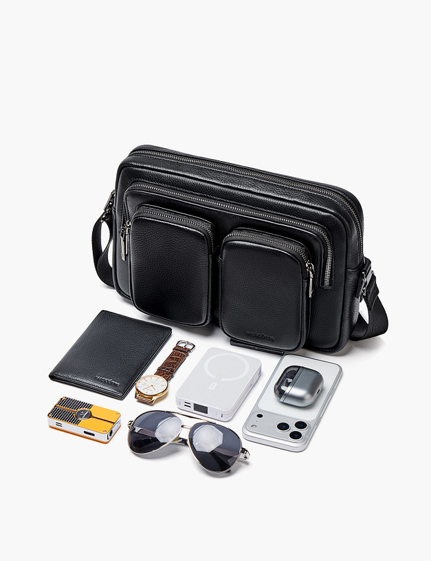 Черная мужская сумка MASCOTTE 622-6116-102 | ракурс 5