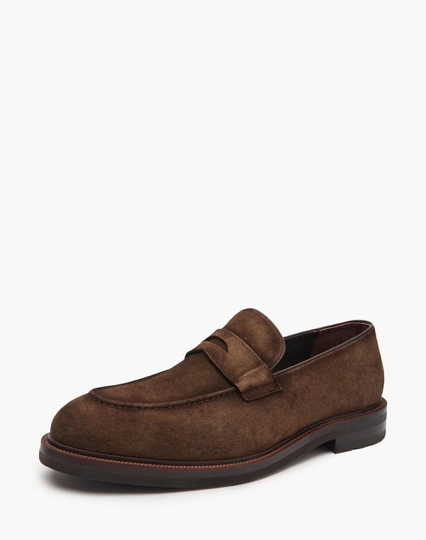 175-512611-0609 Полуботинки мужские велюр/нат.кожа корич, Mascotte