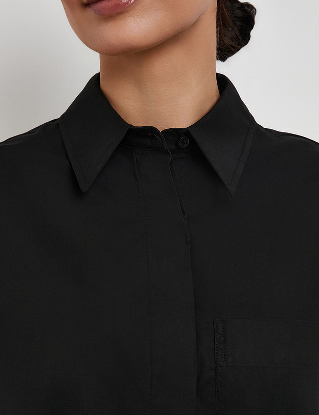 Черная женская рубашка MASCOTTE 835-6104-2602 | ракурс 3