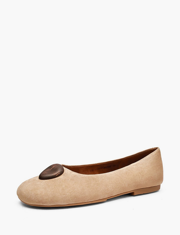 Бежевые женские балетки MASCOTTE 233-6103111-4625M | ракурс 2