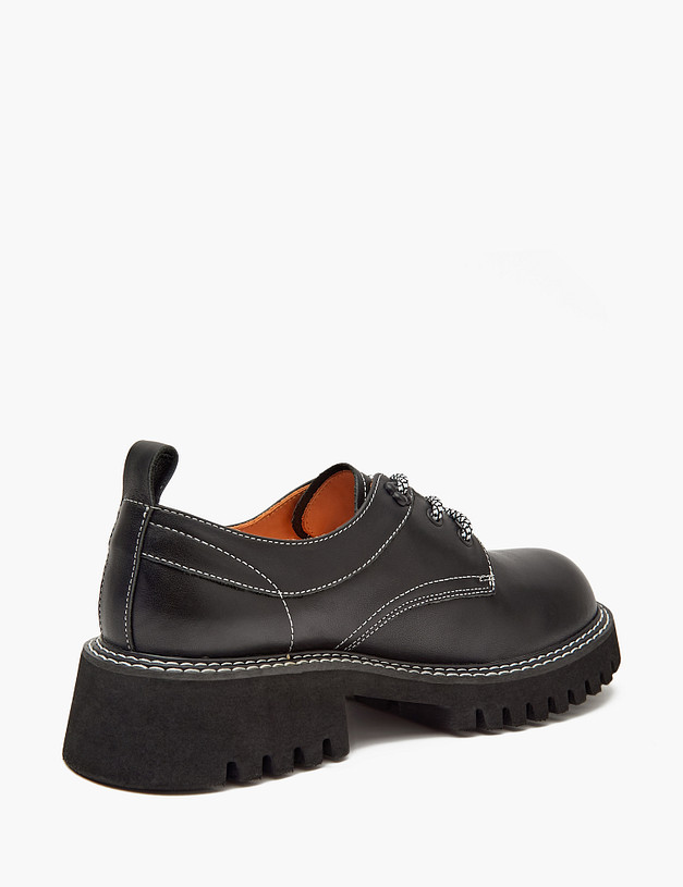 Черные кожаные женские дерби MASCOTTE 58-410611-7100M | ракурс 3