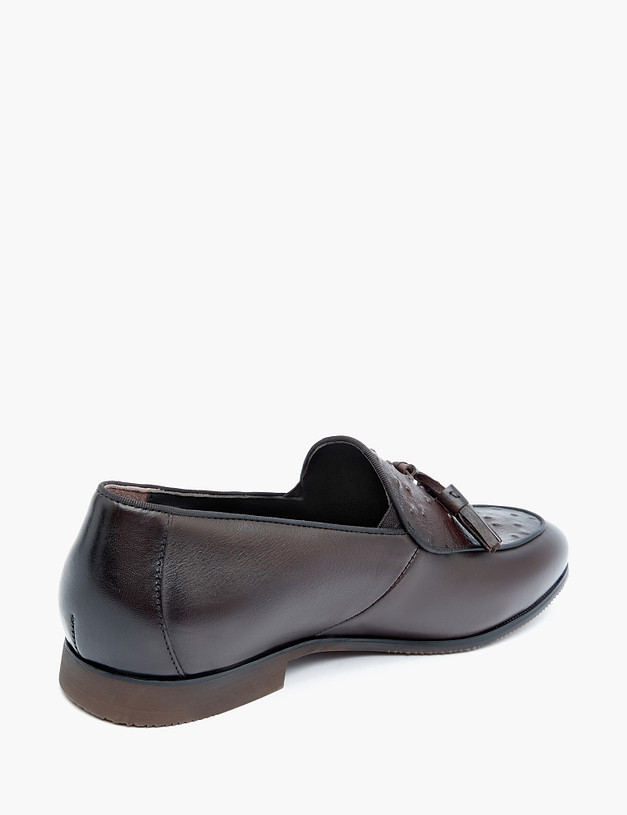 Коричневые мужские лоферы с кисточками MASCOTTE 128-312011-0109 | ракурс 3