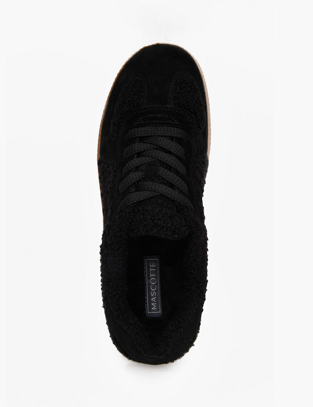 Черные женские пушистые кеды MASCOTTE 234-324641-0602 | ракурс 4