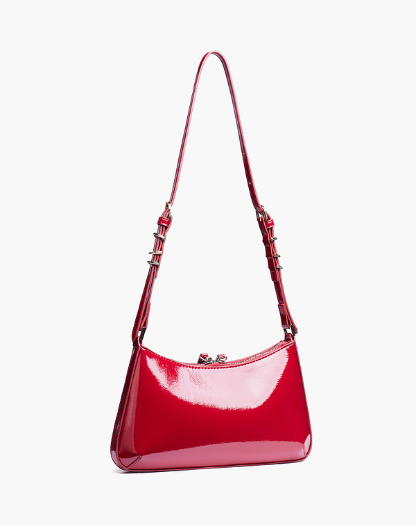 652-6101-605 Сумка женская и.лак/текстиль красн, S, Mascotte