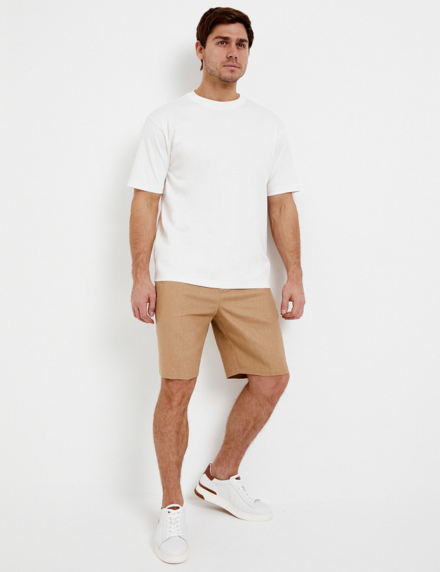 Бежевые мужские льняные шорты MASCOTTE 885-5110-2708 | ракурс 2