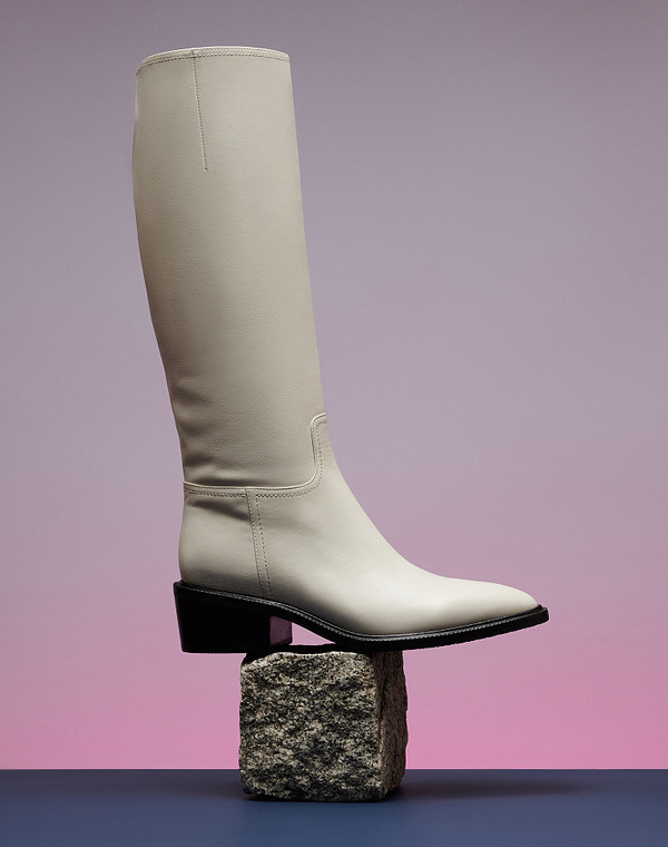 172-3201621-7115M Сапоги женские нат.кожа/ворсин-нат.кожа бел, Mascotte