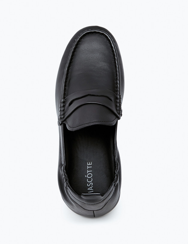 Черные мужские мокасины из кожи MASCOTTE 98-413191-0102 | ракурс 4 Черные мужские мокасины из кожи MASCOTTE 98-413191-0102 | ракурс 4