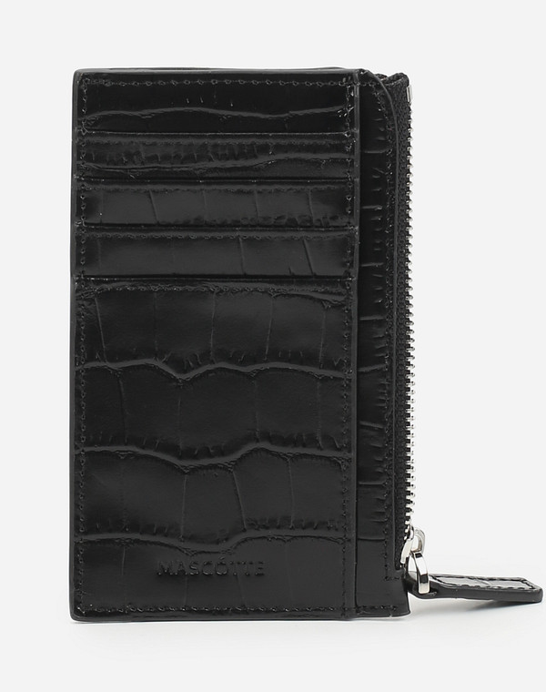 658-1201-102 Визитница.Муж. нат.кожа/текстиль черн, Mascotte