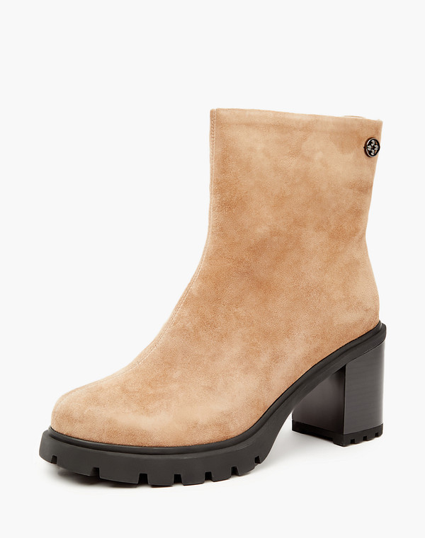 126-321032-3671M Ботинки женские велюр/мех-нат.кожа беж, Mascotte