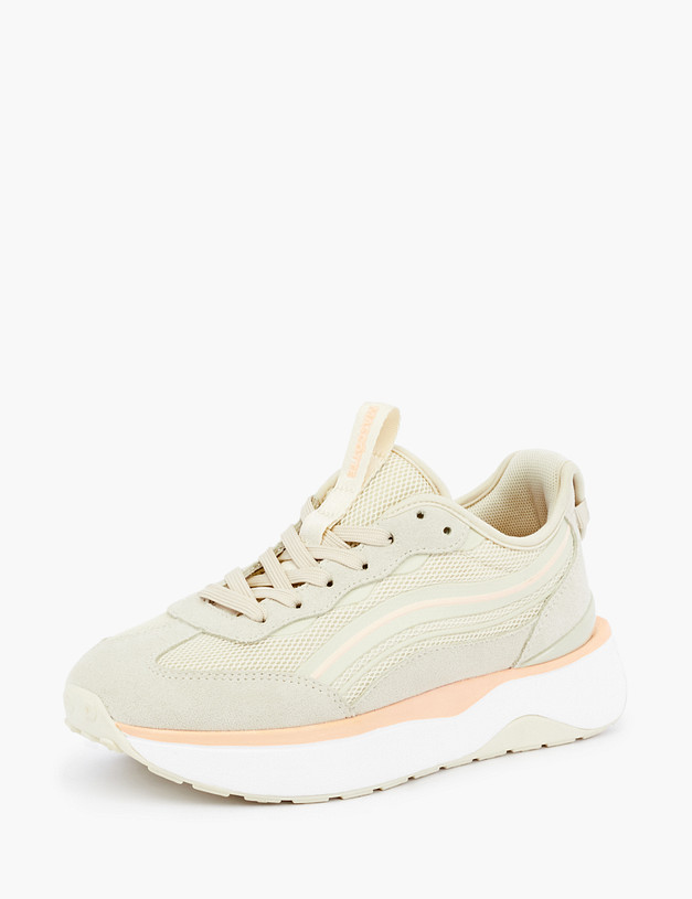 Бежевые женские кроссовки MASCOTTE 189-211021-0208 | ракурс 2 Бежевые женские кроссовки MASCOTTE 189-211021-0208 | ракурс 2