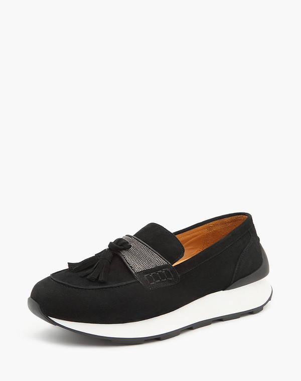 58-3202413-3605M Туфли женские велюр/нат.кожа черн, Mascotte