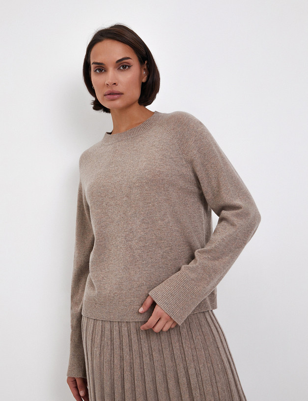 Бежевый женский джемпер из шерсти MASCOTTE 852-4230-509 | ракурс 1