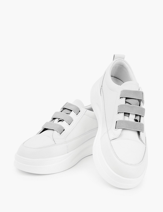 Белые женские кеды на высокой подошве MASCOTTE 234-211721-0606 | ракурс 7