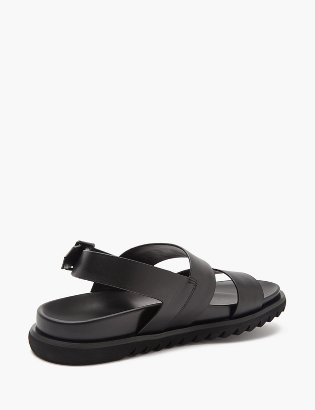 Черные кожаные мужские сандалии MASCOTTE 128-413061-0102 | ракурс 4