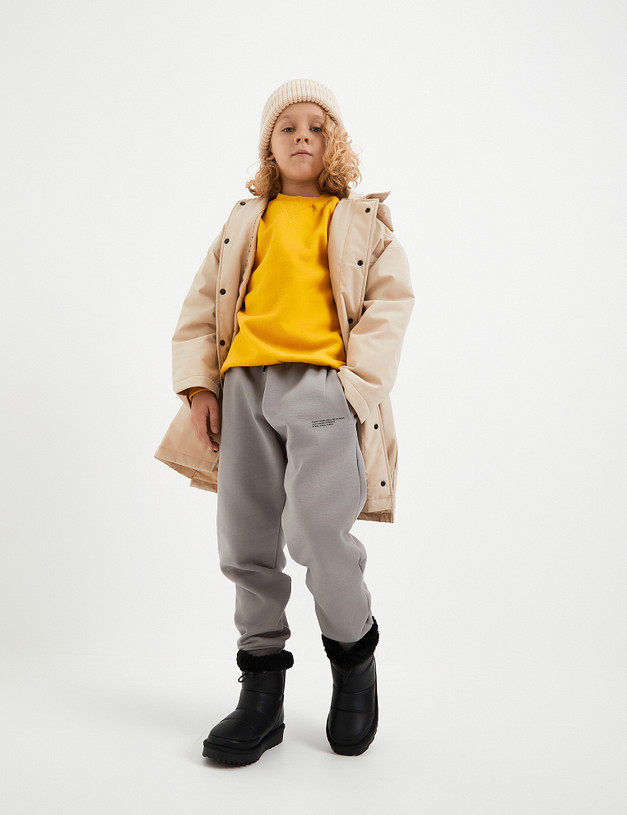 Черные кожаные детские угги MASCOTTE 234-3264311-0102 | ракурс 2