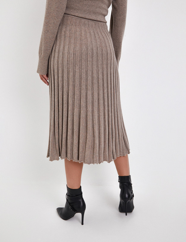 Бежевая женская юбка из шерсти MASCOTTE 852-4222-509 | ракурс 4