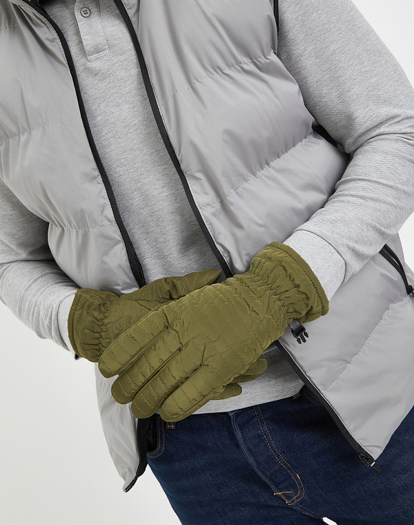 717-3210-204 Перчатки муж. текстиль-и.кожа/ворсин зелен-черн, Mascotte Lite