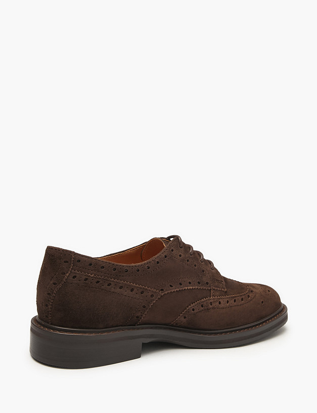 Коричневые женские велюровые броги MASCOTTE 22-5201111-4680M | ракурс 3