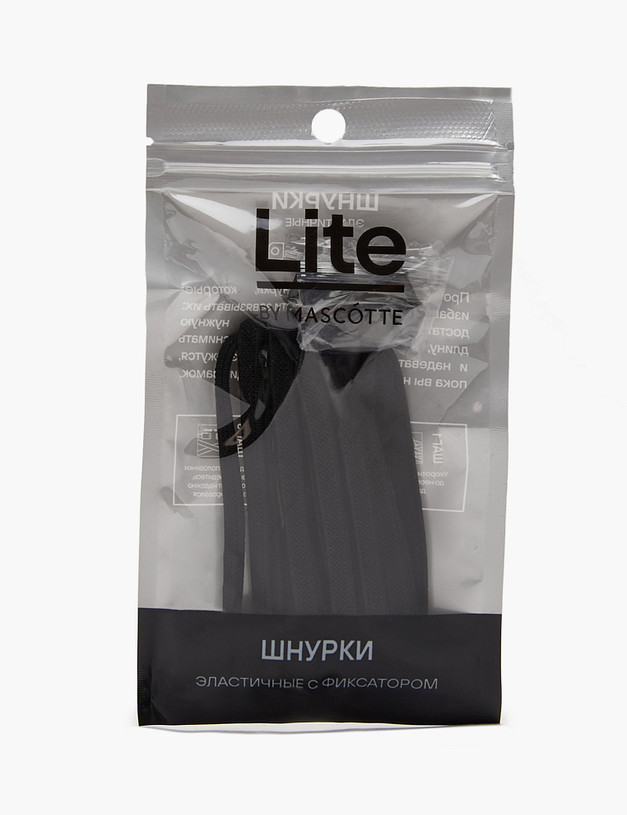 Черные эластичные шнурки с фиксатором MASCOTTE 951-3201-24002 | ракурс 1 Черные эластичные шнурки с фиксатором MASCOTTE 951-3201-24002 | ракурс 1