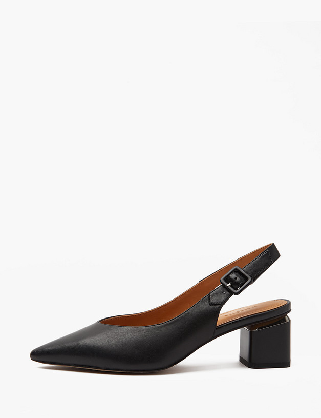 Черные женские босоножки на устойчивом каблуке MASCOTTE 233-412012-0502 | ракурс 1