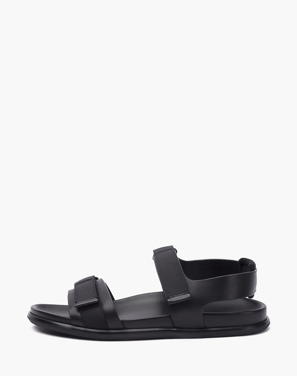 128-213665-0102 Туфли летние мужские нат.кожа-текстиль/и.кожа черн, Mascotte