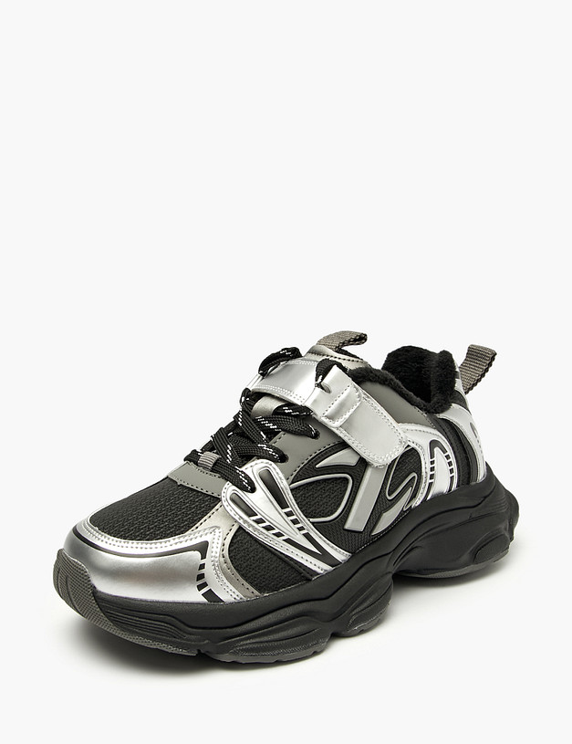 Серебристые детские кроссовки  MASCOTTE 234-522821-0616 | ракурс 4