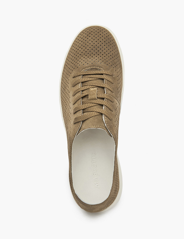 Оливковые мужские кеды с перфорацией MASCOTTE 58-5150411-2217M | ракурс 4